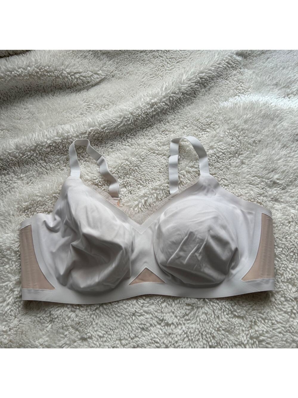 Honey Love Crossover Wireless Seamless Bra Womens Sz 3XL White Comfort Casual - Picture 1 of 5